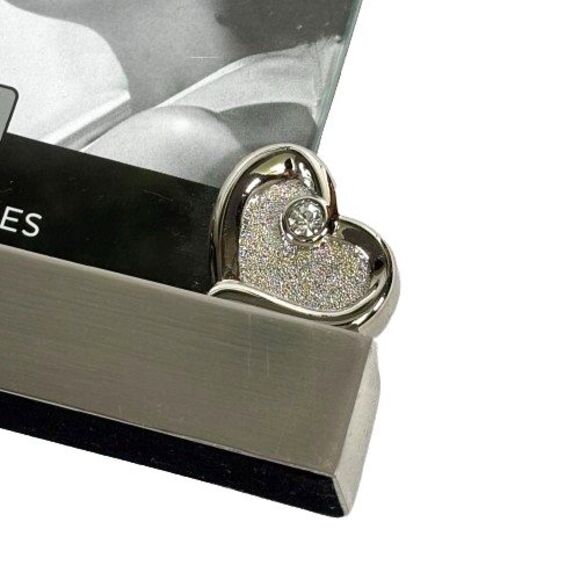 Silver Hearts Wedding Photo Frame Jeweled Rhinestones Expressions Studio Décor - Picture 11 of 11